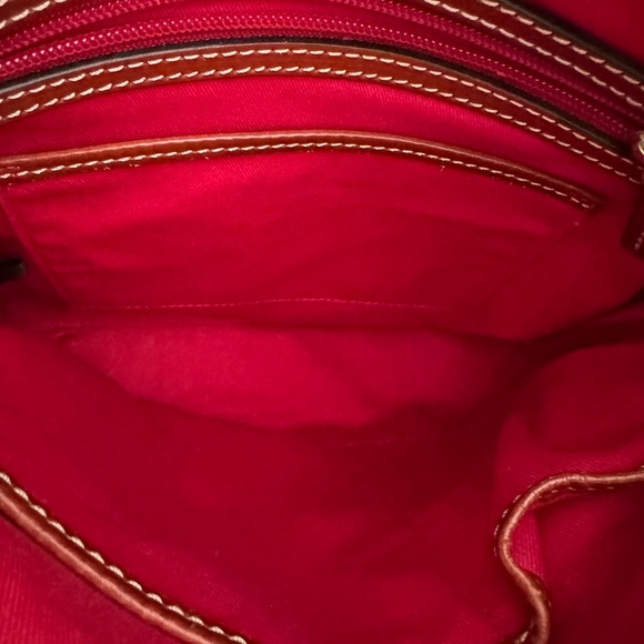 Dooney & Bourke red and cream plaid crossbody. Gently used - Picture 6 of 9